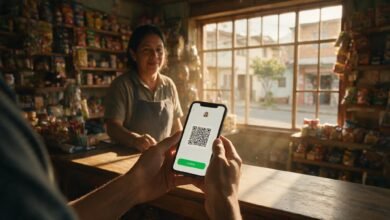 Pago inmediato con código QR desde el celular en una tienda de barrio